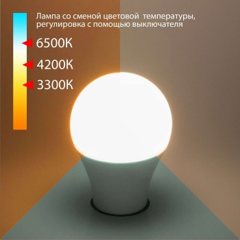 Светодиодная лампа с изменяемой цветовой температурой А60 13W 3300/4200/6500K E27 BLE2745