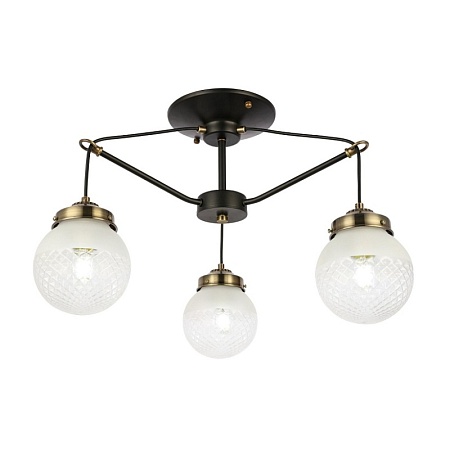 Светильник потолочный Черный, Бронза/Прозрачный, Белый E27 3*60W SLE110302-03 - фото