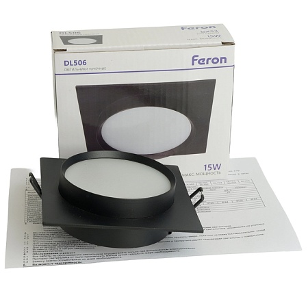 Светильник встраиваемый Feron DL506 потолочный GX53 черный круг - фото