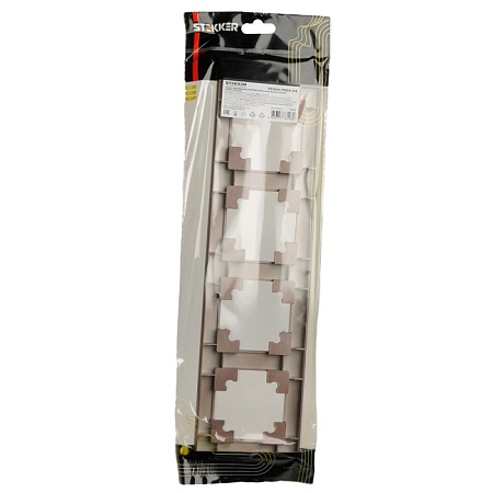 Рамка STEKKER, PFR00-7004-04 4-местная, пластик, серия Катрин, шоколад - фото