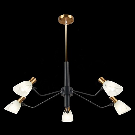 Светильник подвесной Черный, Латунь/Белый E14 5*60W SLE205403-05 - фото