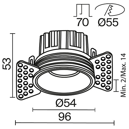 Встраиваемый светильник Technical DL058-7W3K-TRS-W - фото