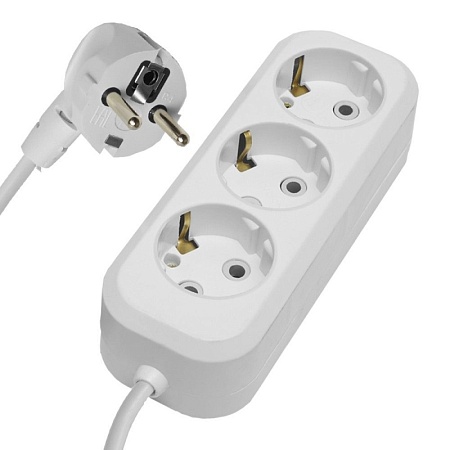 Удлинитель 3-местный с/з Stekker, HM01-31-07, 7м, 3x0,75, серия Home (У10-002), белый - фото