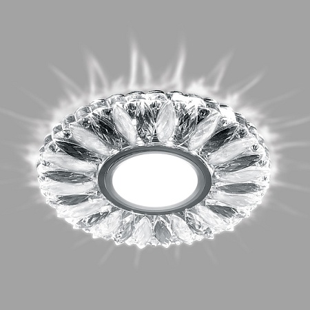 Светильник встраиваемый с белой LED подсветкой Feron CD917 потолочный MR16 G5.3 прозрачный-матовый - фото