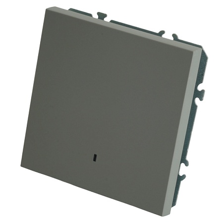 Выключатель 1-клавишный c индикатором (механизм), STEKKER, 250В, 10А, серия Эмили, RSW10-5101-10, платиново-серый, soft touch - фото