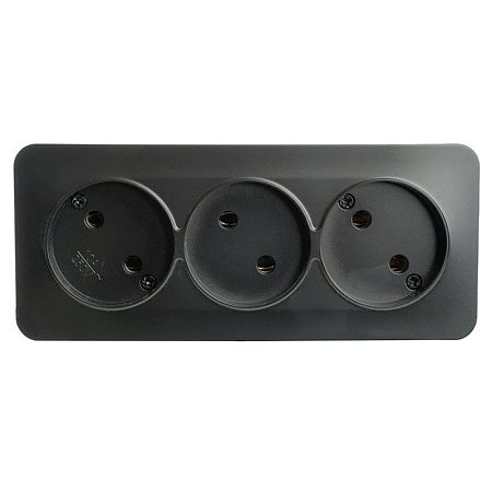 Розетка 2-местная с/з открытой установки, STEKKER, 250В, 16А, IP20, серия София, слоновая кость, MST16-12-04 - фото