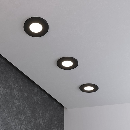 Встраиваемый точечный светильник 125 MR16 черный матовый Elektrostandard - фото