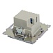 Розетка 2-местная USB + type C (механизм)), STEKKER GLS10-7116-03 , 250B, 3А, max 20W, серия Катрин, серебро - фото