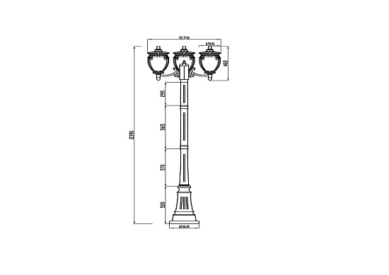 Садово-парковый светильник Outdoor Fleur O414FL-03BZ - фото
