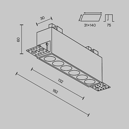 Встраиваемый светильник Technical DL065-12W3-6K-TRS-W - фото