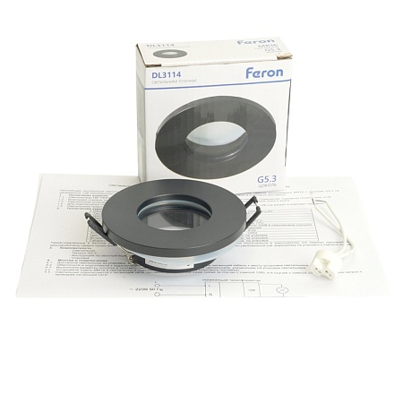 Светильник встраиваемый Feron DL3114 потолочный MR16 G5.3 черный - фото