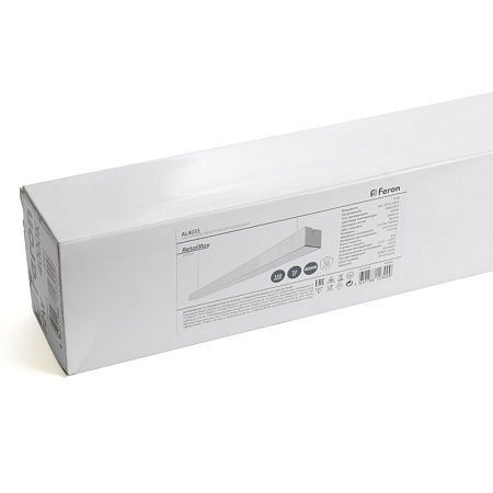 Светильник светодиодный линейный Feron AL4035 IP40 36W 4000К, рассеиватель матовый в алюминиевом корпусе, белый 1180*70*55мм - фото