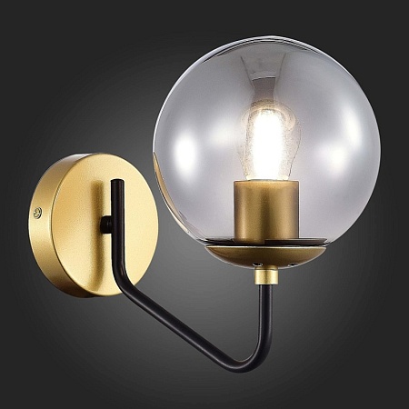 Светильник настенный Матовое золото/Дымчатый E27 1*60W SLE1097-301-01 - фото