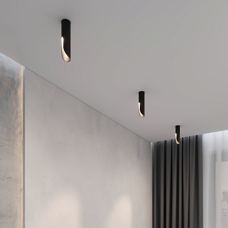 Светильник потолочный светодиодный Apex 7W 3000K черный 25113/LED Elektrostandard - фото