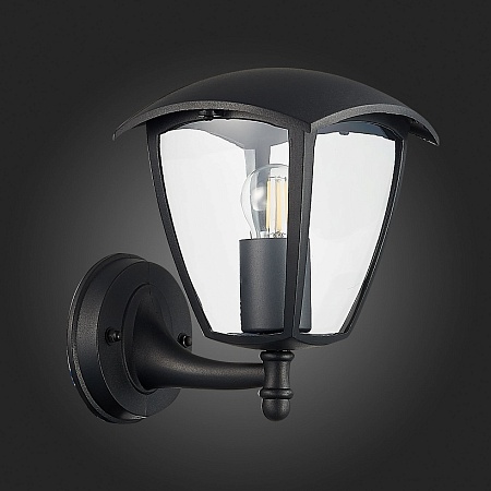 Светильник уличный настенный ST-Luce Черный/Черный, Прозрачный E27 1*40W SL081.401.01 - фото