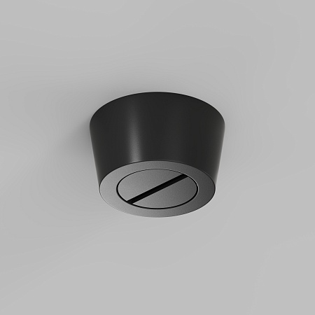 TR5515-BK Накладное основание для фиксации трека-ремня Belty, серия Base, для создания перегиба под произвольным углом, без подачи питания, D75*H43мм, IP20, черный, алюминий - фото