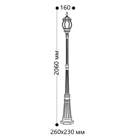 Светильник садово-парковый Feron 8111/PL8111 столб 100W E27 230V, черный - фото