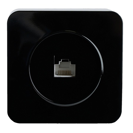 Розетка RJ-45 открытой установки, 1-местная, STEKKER, серия София, черный, MST00-20-02 - фото