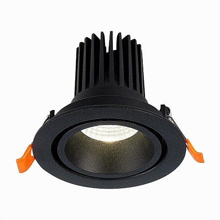 Св-к встр. Черный LED 1*10W 3000K 750Lm Ra>90 38° IP20 D102xH85 170-240V ST705.438.10 - фото