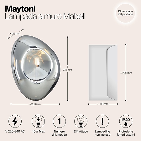 Настенный светильник (бра) Maytoni Mabell MOD306WL-01CH - фото