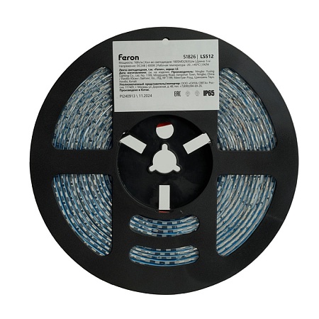Светодиодная LED лента Feron LS512, 180SMD(2835)/м 16Вт/м 24V 5000*10*2.3мм 4000К IP65 - фото