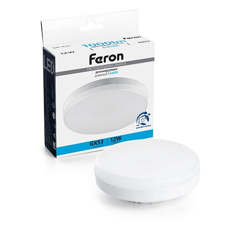 Лампа светодиодная диммируемая Feron LB-456 GX53 12W 230V 6400K - фото