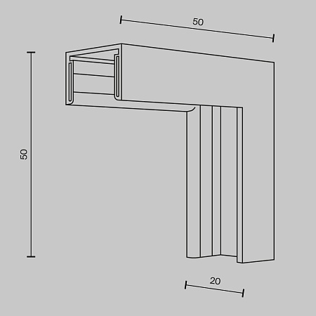 Коннектор угловой внутренний, накладной Basity, черный - фото