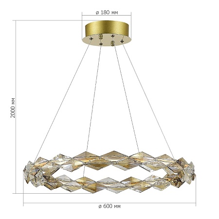 Люстра подвесная ST-Luce Золотистый/Прозрачный,Янтарный LED 1*30W 3000K SL6009.203.01 - фото