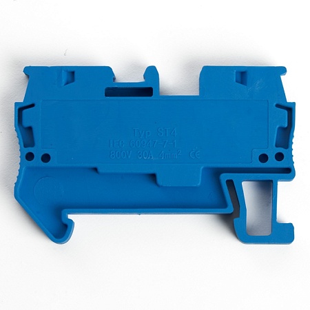 Зажим пружинный, 2-проводной проходной ЗНИ - 2,5 (JXB ST 2,5), синий STEKKER - фото