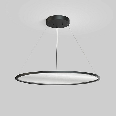 DK6620-BK Подвесной горизонтальный светильник Veil со светодиодом H900 d1000 220V 96W 3000-6000K IP20 черный алюминий - фото