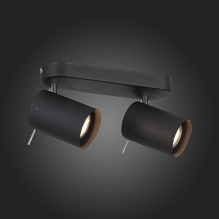 Спот ST-Luce Черный, Хром/Черный GU10 LED 2*3W SL597.401.02 - фото