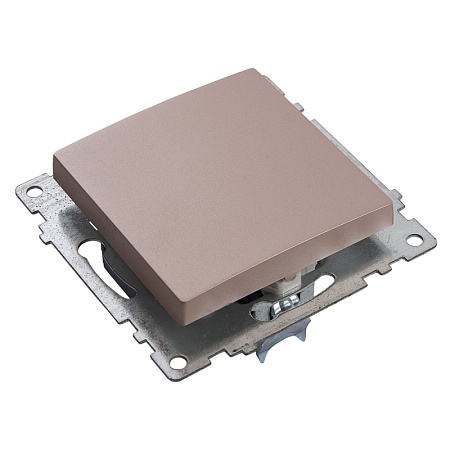 Переключатель перекрестный 1-клавишный (механизм), STEKKER GLS10-7110-02, 250V, 10А, серия Катрин, шампань - фото