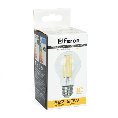 Лампа светодиодная Feron LB-620 Шар E27 20W 175-265V 2700K - фото