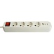 Удлинитель 4-местный с/з с выключ. STEKKER HM071-41-05 3x1мм2, 5м, 250В, 16А, 1USB+2C, 2.4A, сер Home, белый - фото