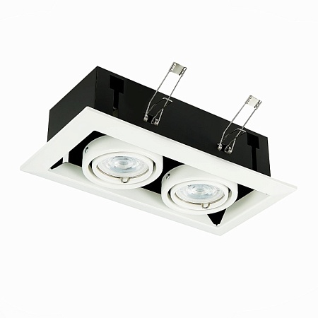 Св-к встр. Черный, Белый GU10 2*50W IP20 L245xW126xH70 220V Без ламп ST250.558.02 - фото