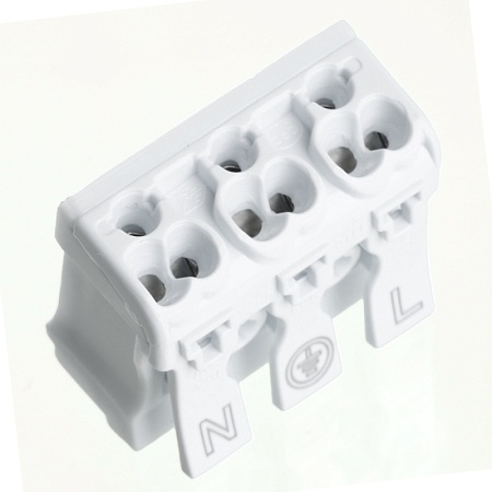 Клемма монтажная STEKKER, LD294-4003, для подключения фазных проводников, 3 контактные группы (3 ввода, 3 вывода на полюс) - фото