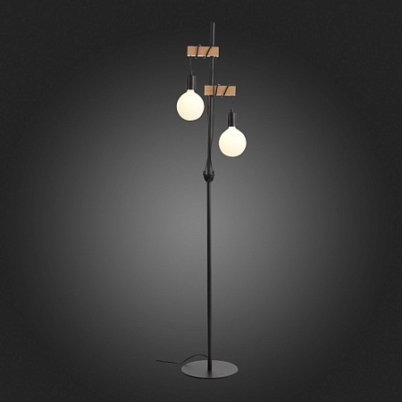 Светильник напольный Черный, Светлое дерево E27 2*60W SL1142.405.01 - фото