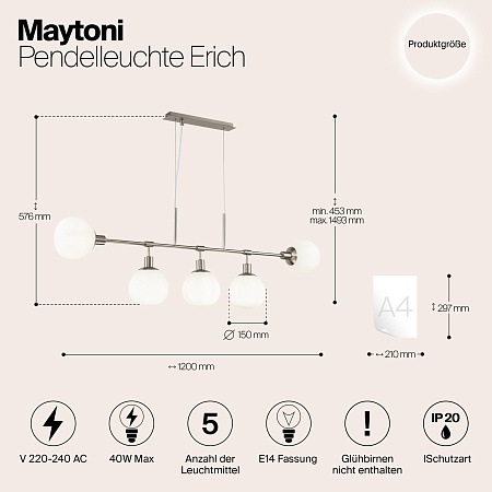 Подвесной светильник Maytoni MOD221-PL-05-N - фото