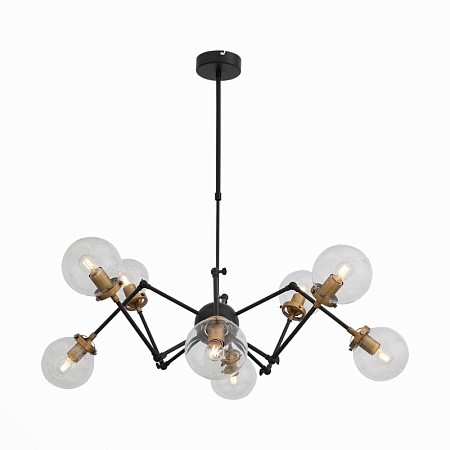 Люстра потолочная ST-Luce Черный, Золото/Прозрачный E27 8*40W (из 2-х коробок) SL234.402.08 - фото