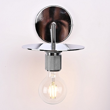 Бра Rh Utilitaire Knurled Disk Shade Sconce Silver Imperiumloft 123283-22 - фото
