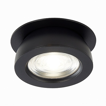 Св-к встр. Черный LED 1*10W 3000K 850Lm Ra>90 38° IP20 D109xH60 180-240V ST654.438.10 - фото