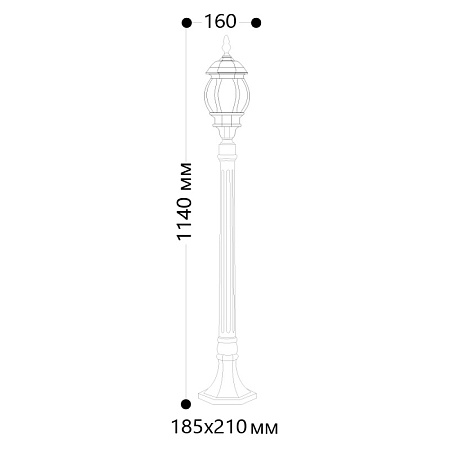 Светильник садово-парковый Feron 8110/PL8110 столб 100W E27 230V, белый - фото
