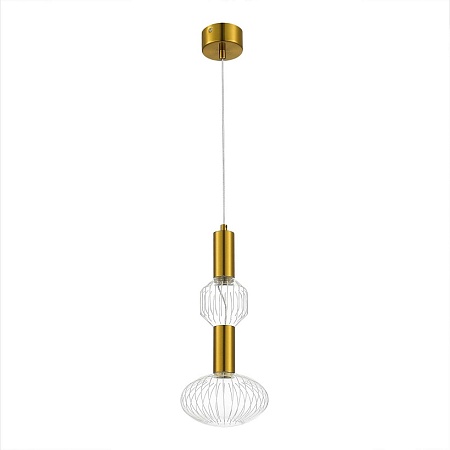 Светильник подвесной ST-Luce Латунь/Золотой, Прозрачный LED 2*3W 3000K SL6117.223.02 - фото