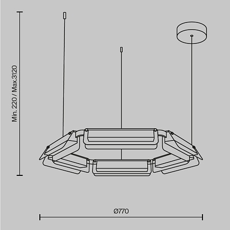 Подвесной светильник Maytoni Flat MOD296PL-L40BC3K - фото