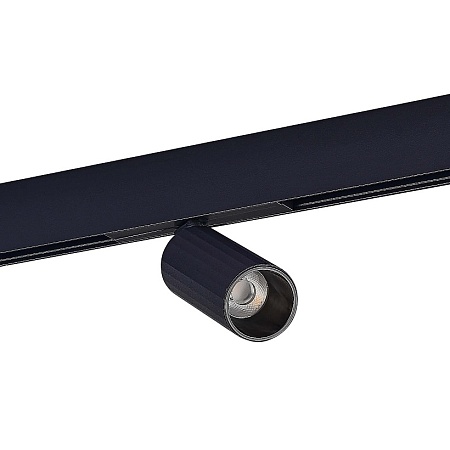 Магнитный трековый светильник Черный LED 1*12W 3000K 550Lm Ra>90 IP20 D50xH173 48VV ST807.436.12 - фото