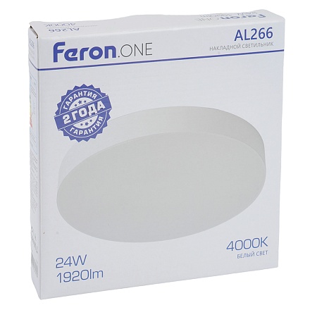 Светодиодный светильник Feron AL266 накладной 24W 4000K белый - фото