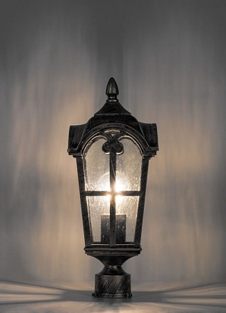 Светильник садово-парковый Feron PL104 четырехгранный на столб 60W 230V E27, черное золото - фото