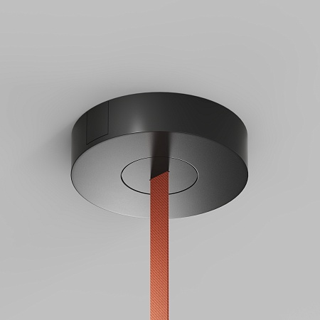 TR5510-BK Накладное основание с возможностью размещения блока питания и подачи питания треку-ремню Belty, серия Base, D205*H50мм, IP20, черный, алюминий - фото