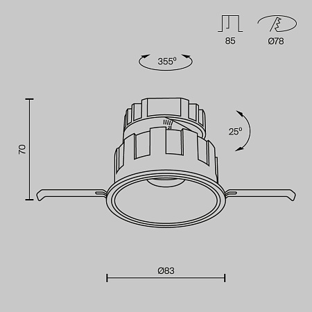 Встраиваемый светильник Technical DL057-10W3K-B - фото