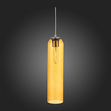 Светильник подвесной ST-Luce Хром/Янтарный E27 1*60W SL1145.193.01 - фото